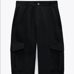 ZARA Pocket Cargo Pants Size Large  Color Black NWT
